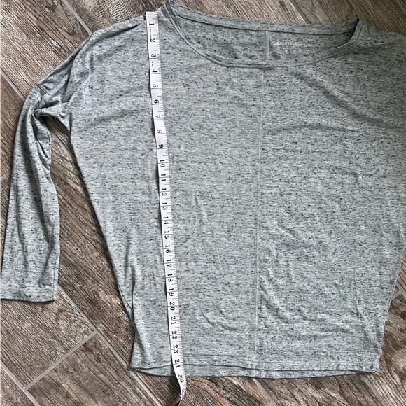 Athleta With Ease Boatneck Top, Heathered Green Gray w/ Tapered Waist, Women's M - Picture 5 of 8